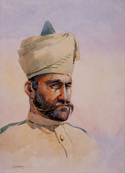 Soldat des 40e Pathans, Malikdin Khel (Afridi), illustration pour 